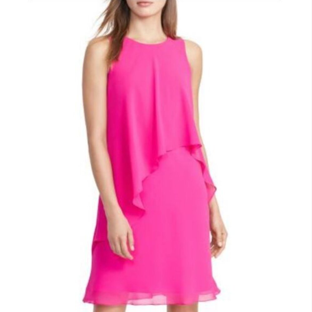 Lauren Ralph Lauren | Georgette Tiered Overlay Shift Dress